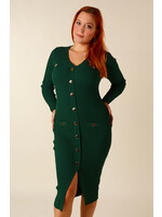 Moocci Fitted Dress Long - GREEN