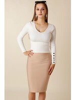 Moocci Fitted Skirt - BEIGE