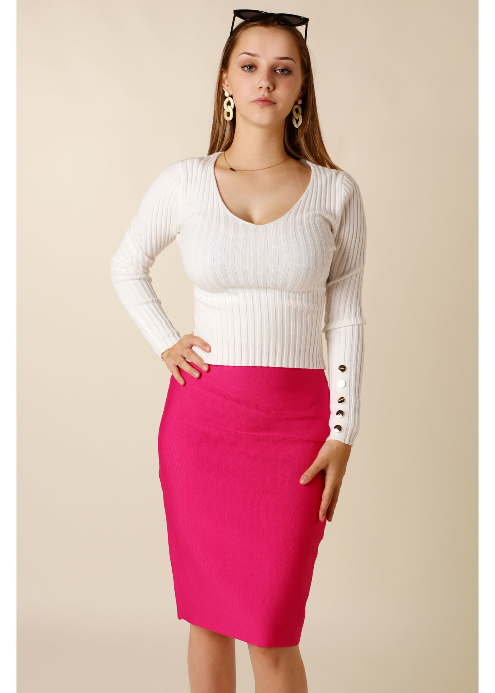 Moocci Fitted Skirt - FUCHSIA