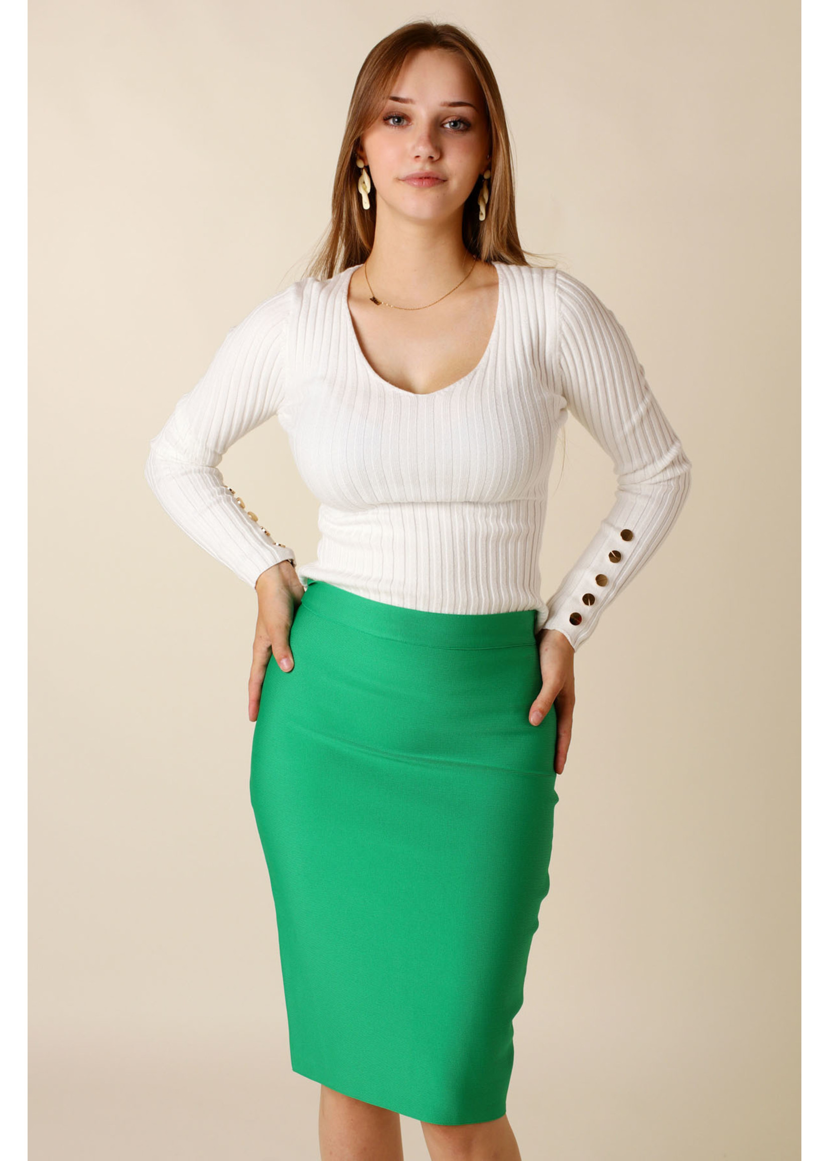 Moocci Fitted Skirt - GREEN