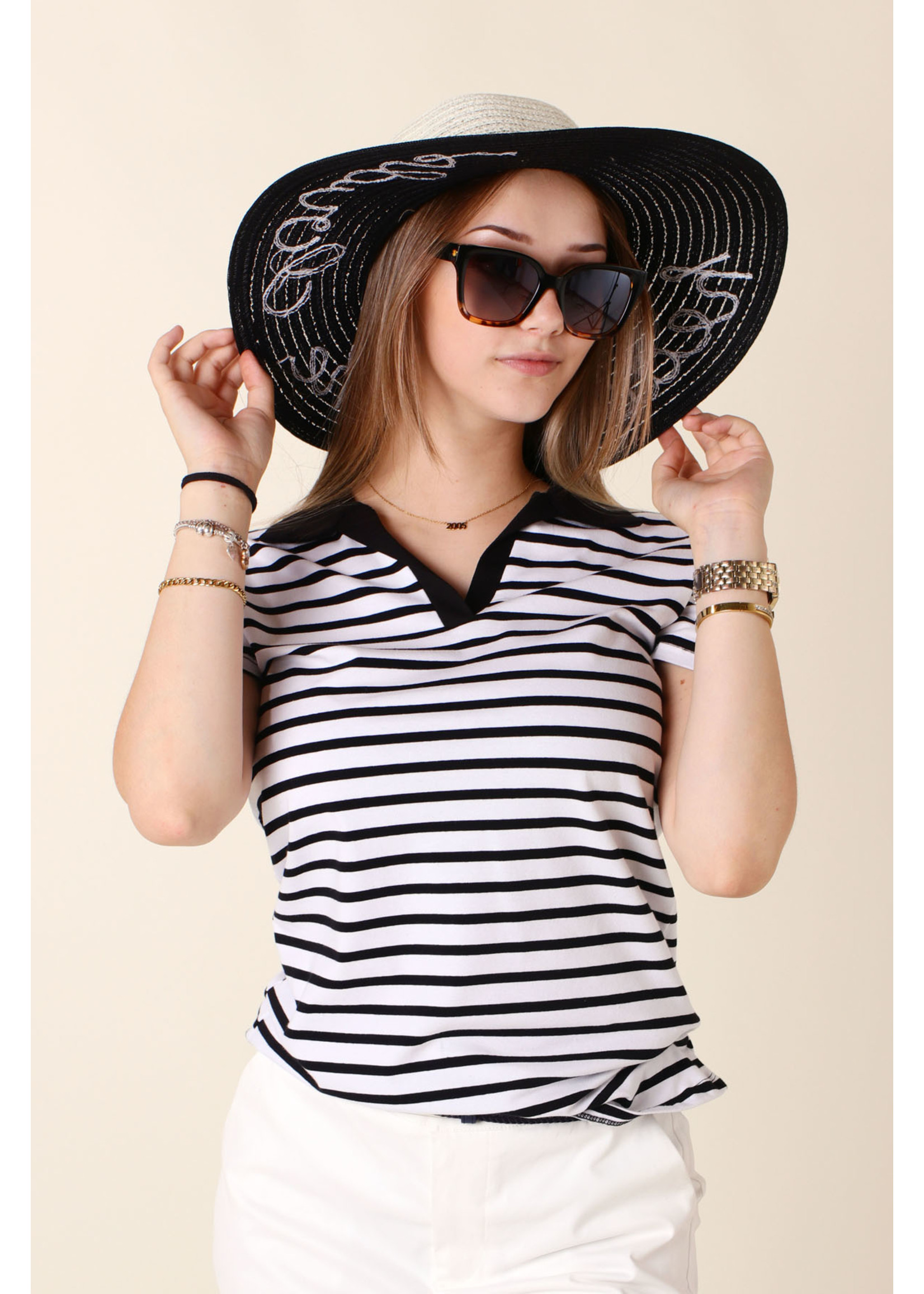 CC Fashion T-Shirt Marine Collar - BLACK