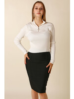 Moocci Fitted Skirt Stripes - BLACK