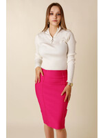 Moocci Fitted Skirt Stripes - FUCHSIA