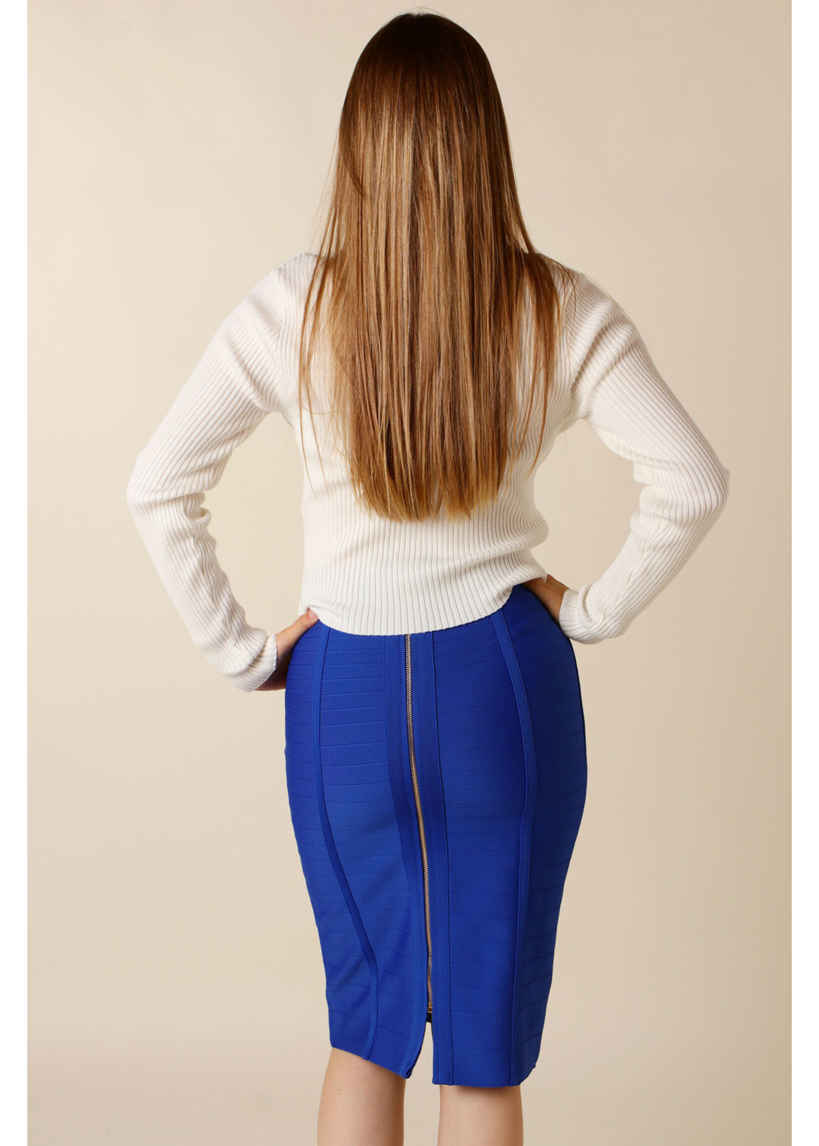 Moocci Fitted Skirt Stripes - BLUE