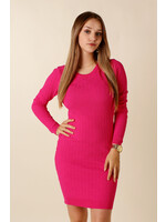 Moocci Fitted Dress Six Buttons - FUCHSIA