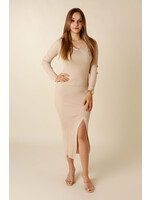 Moocci Dress Long Split - BEIGE