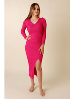 Moocci Dress Long Split - FUCHSIA