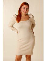 Moocci Dress Puffed Sleeves - BEIGE