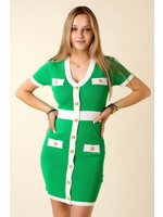 Moocci Fitted Dress Duo White - GREEN