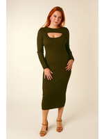 Moocci Fitted Dress Long Open Top - KHAKI