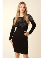 Moocci Fitted Dress Strass - BLACK