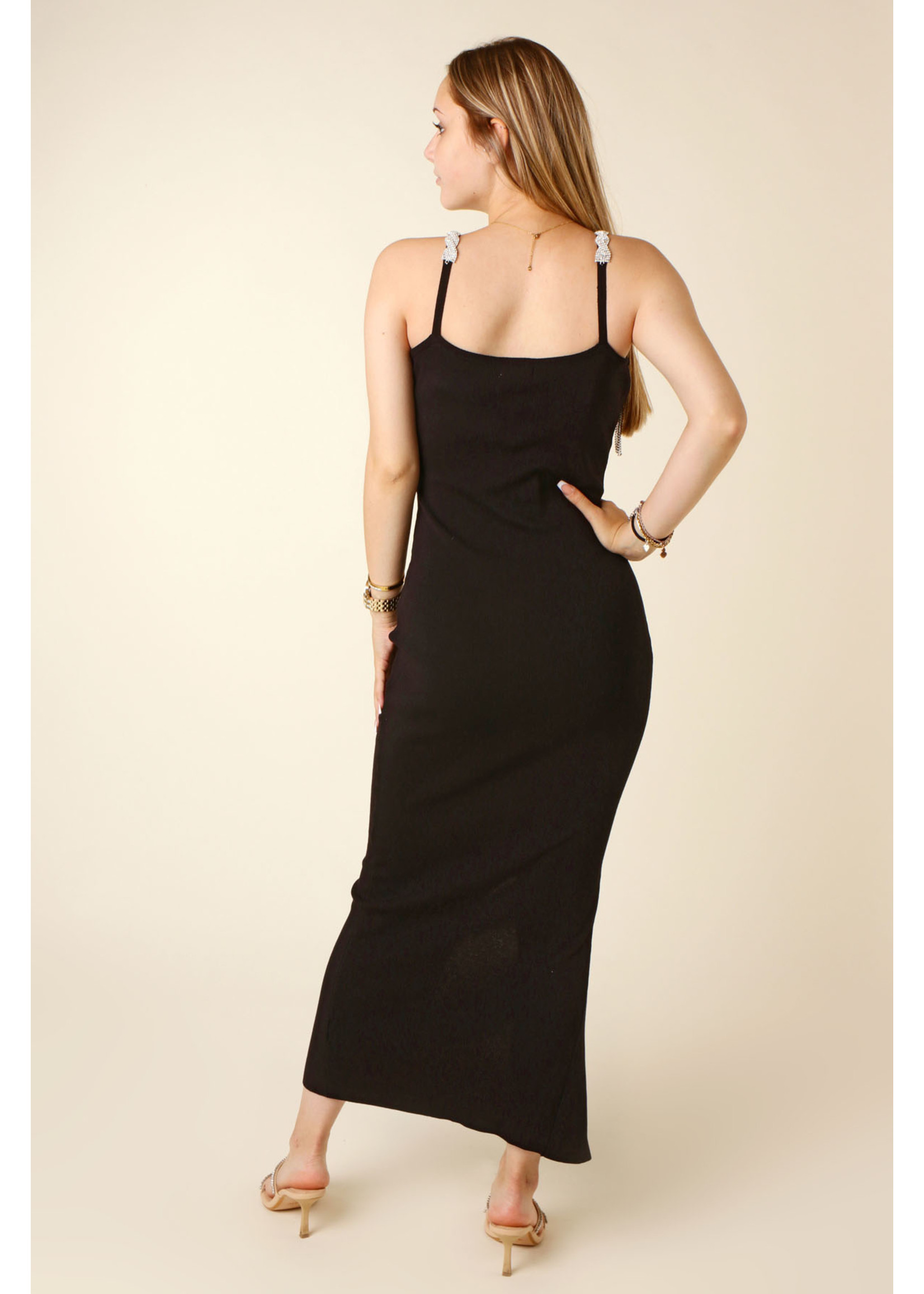 Moocci Fitted Dress Split & Strass