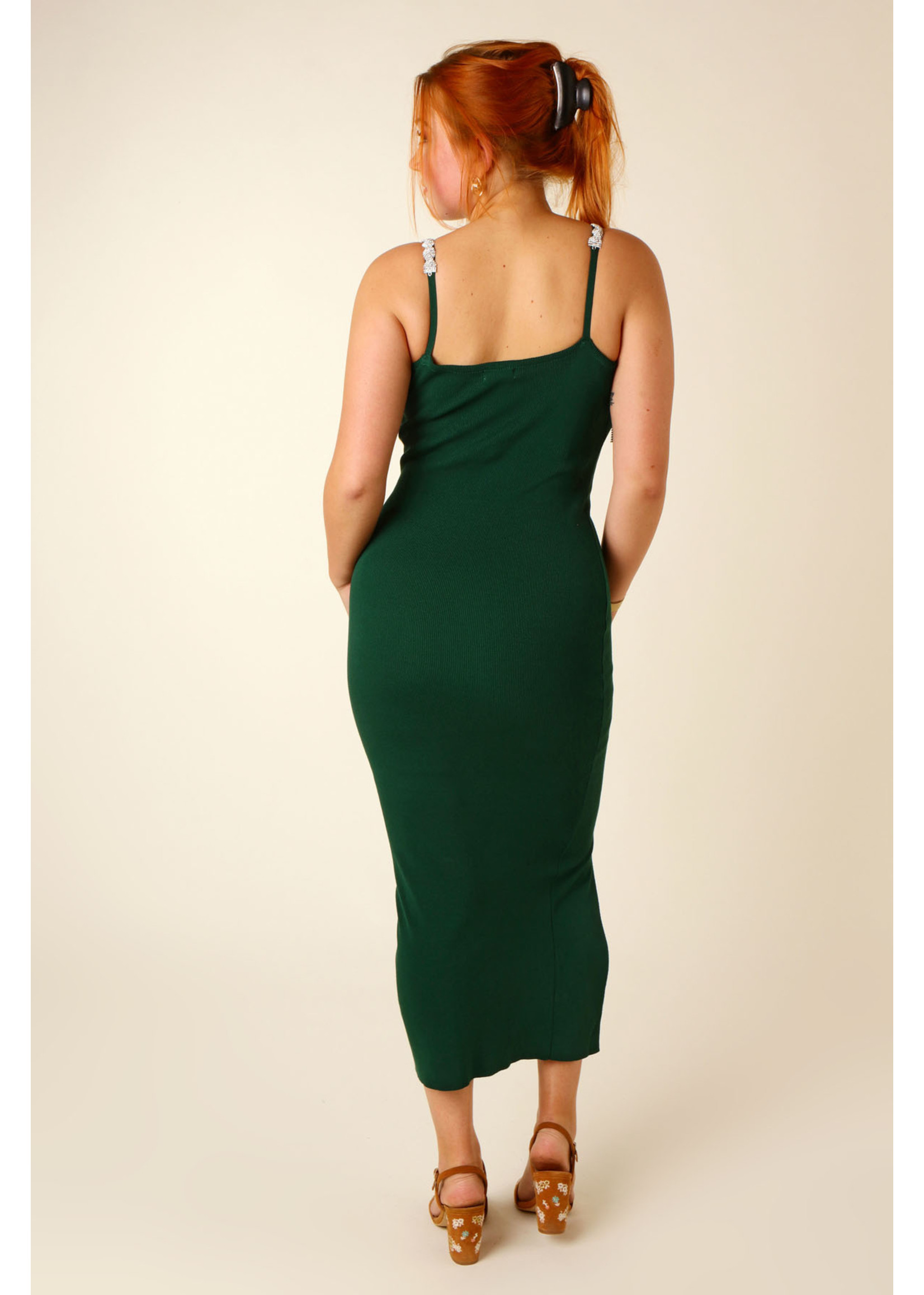 Moocci Fitted Dress Split & Strass