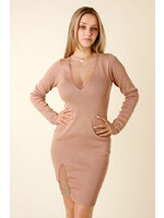 Moocci Fitted Dress see through - TAUPE