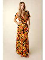 Kylie & Hailey K&H Palm Dress Long - ORANGE