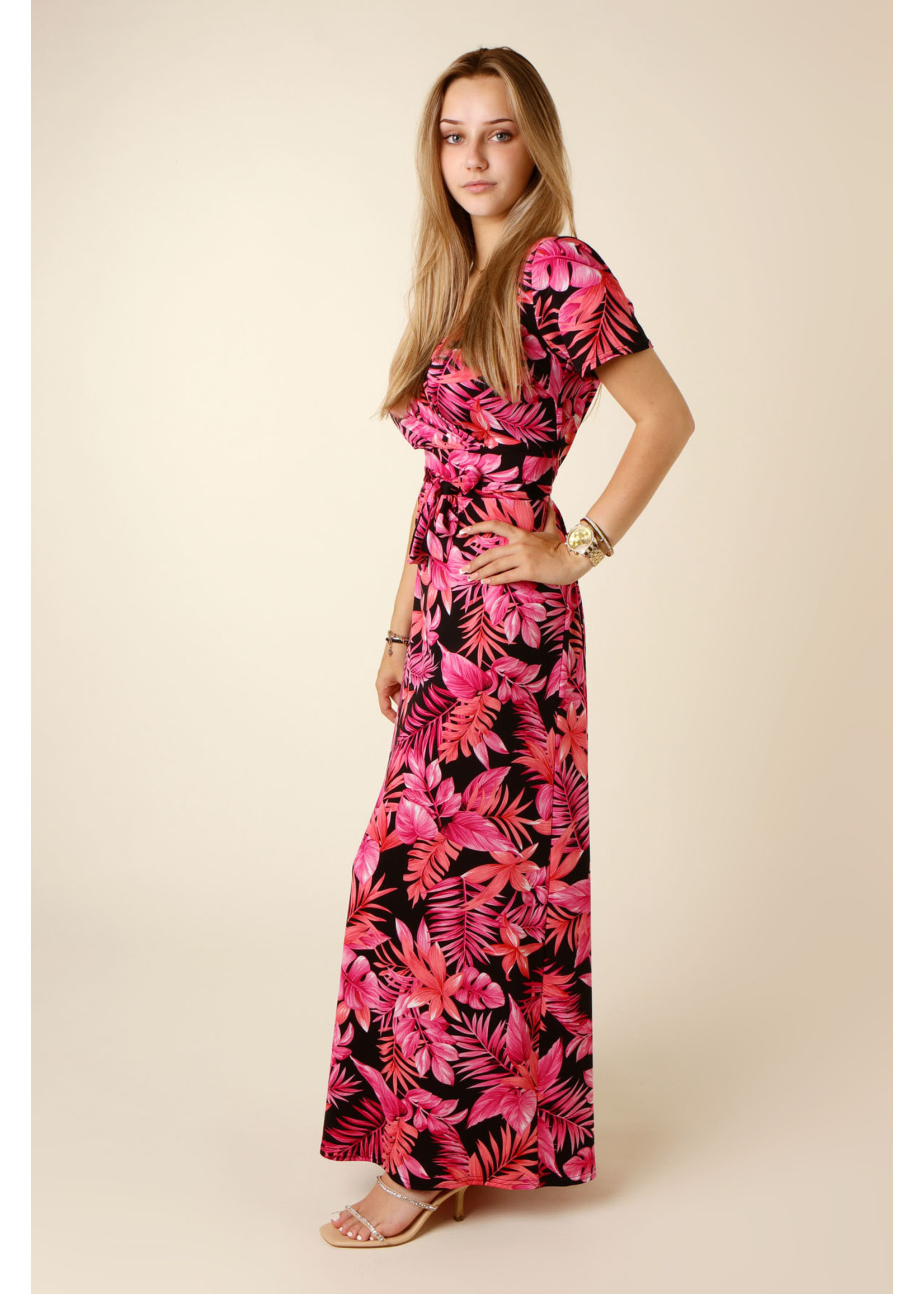 Kylie & Hailey K&H Palm Dress Long - FUCHSIA