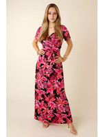 Kylie & Hailey K&H Palm Dress Long - FUCHSIA