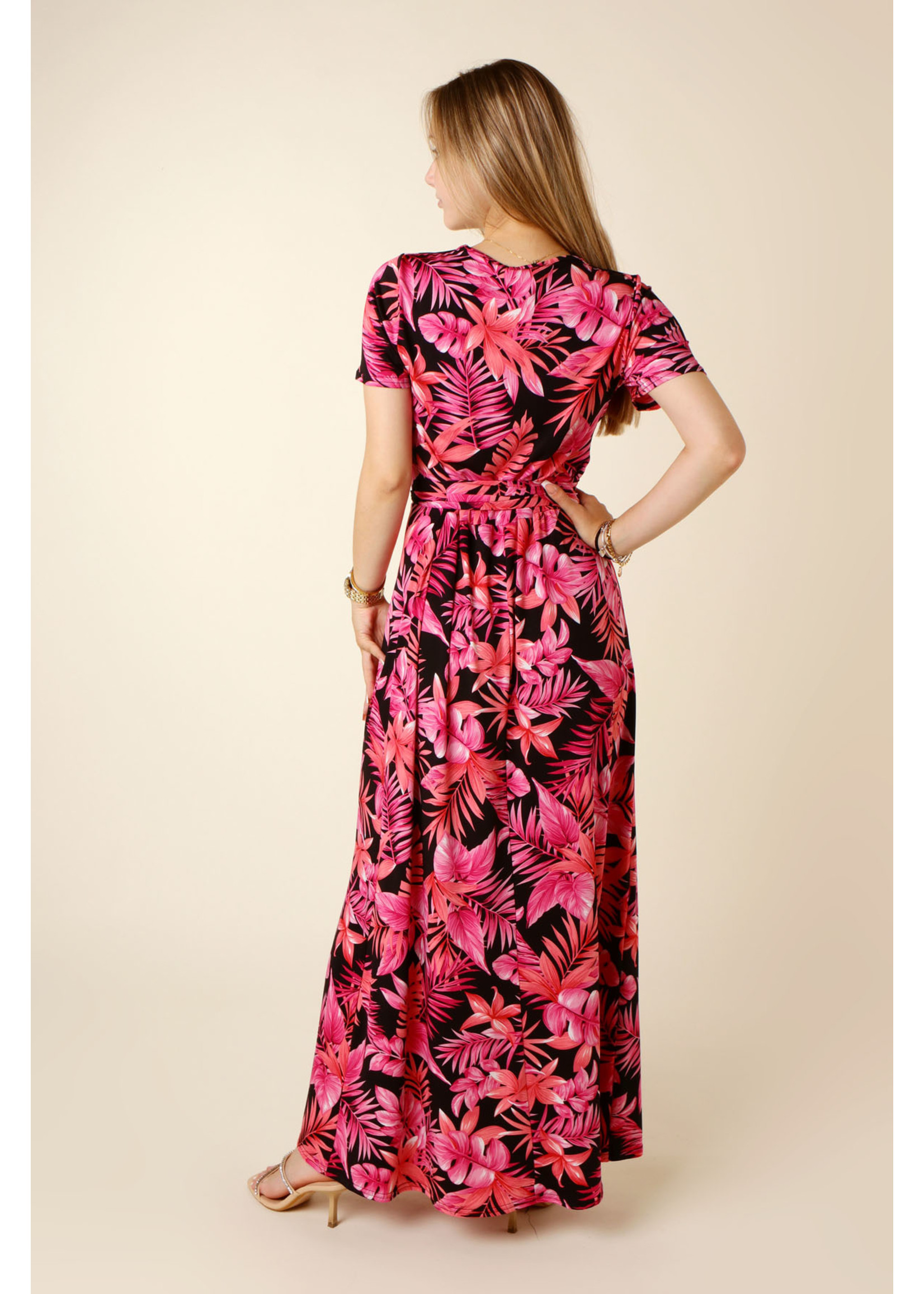 Kylie & Hailey K&H Palm Dress Long - FUCHSIA
