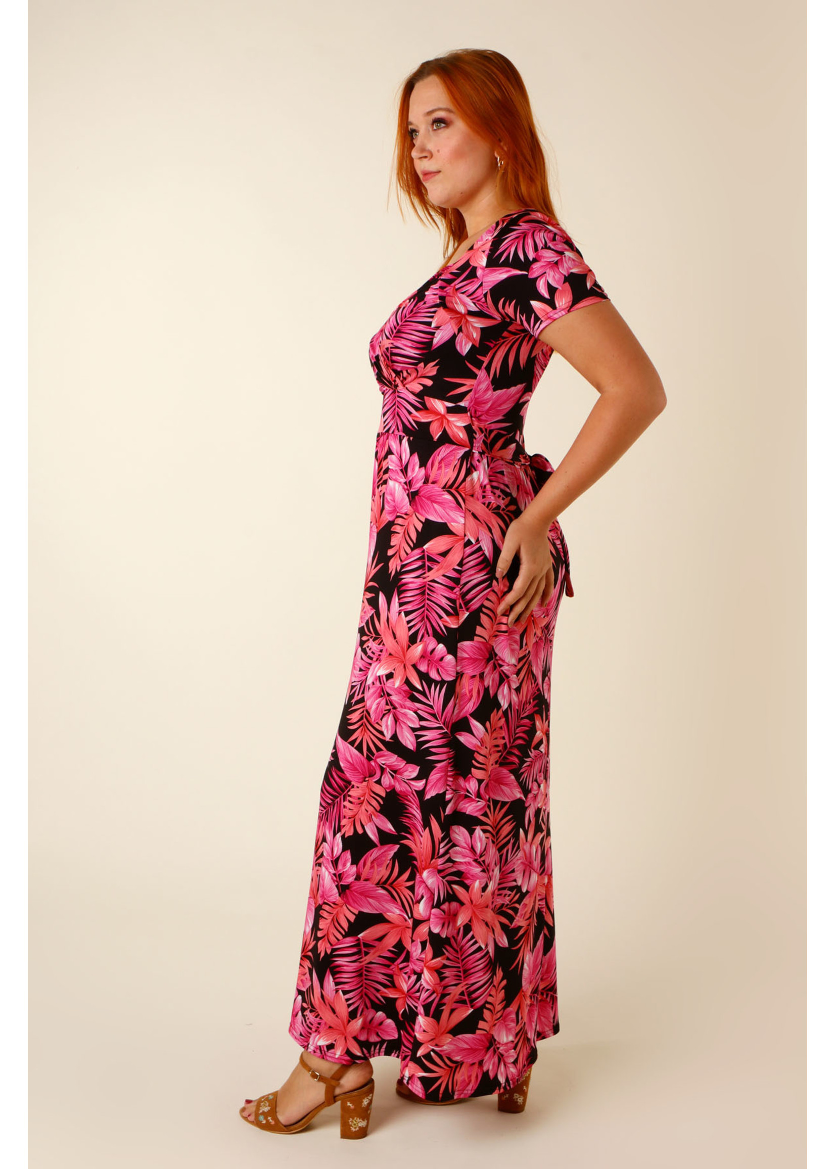 Kylie & Hailey K&H Palm Dress Long - FUCHSIA