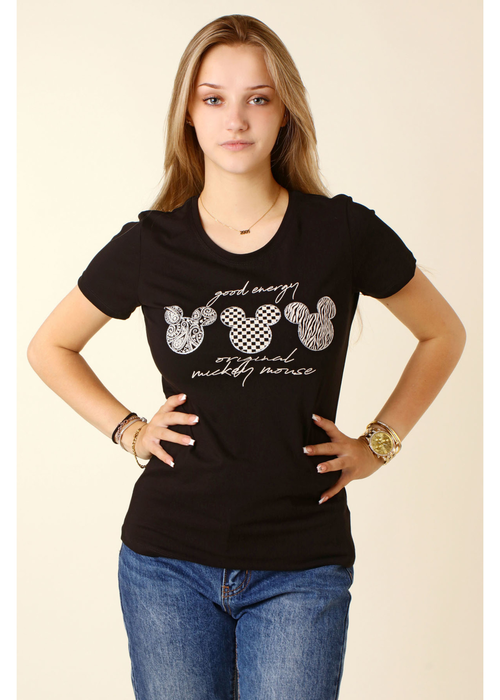 CC Fashion T-Shirt Good Energy - BLACK - 025