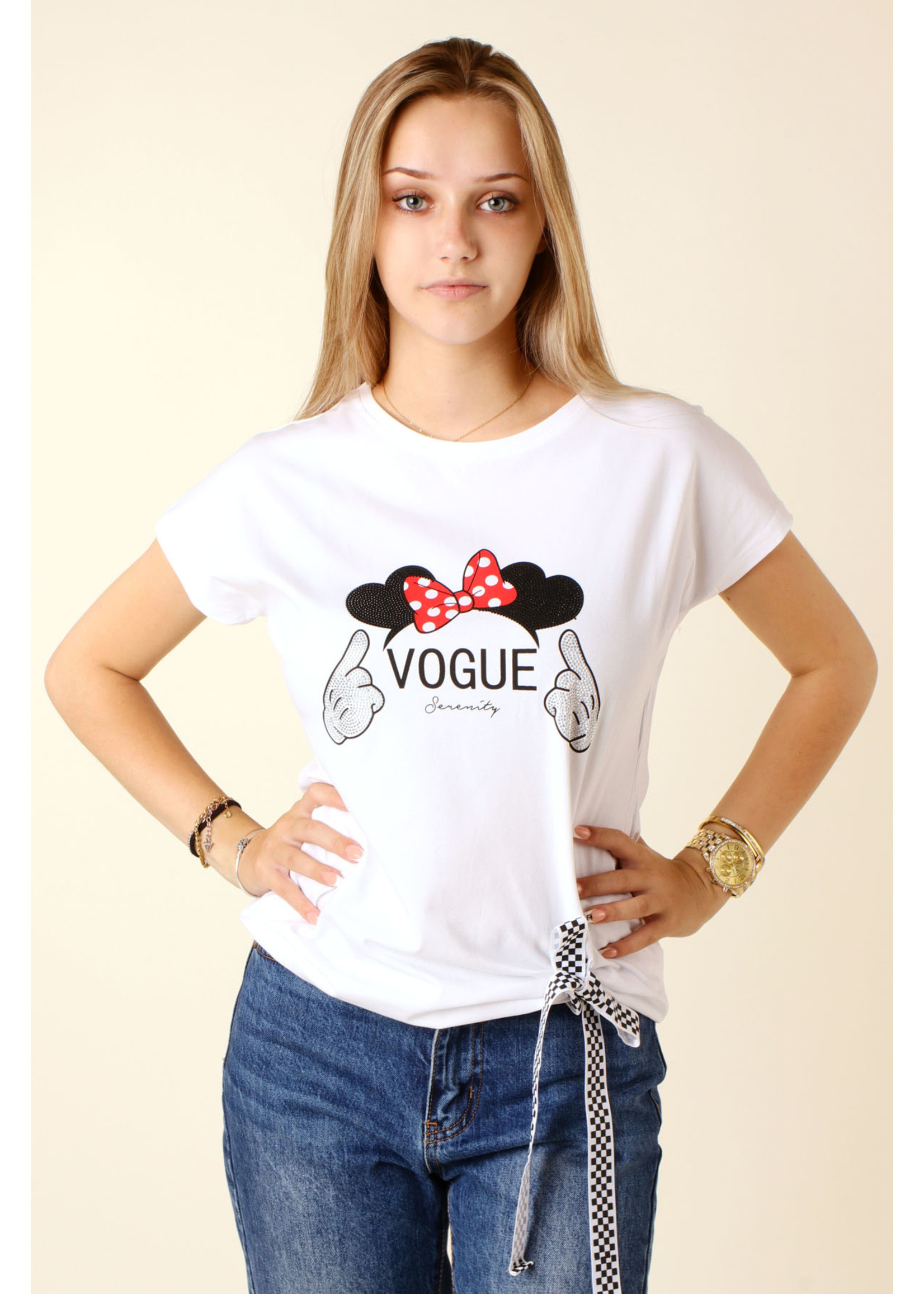 CC Fashion T-ShirtVogue Bow - White