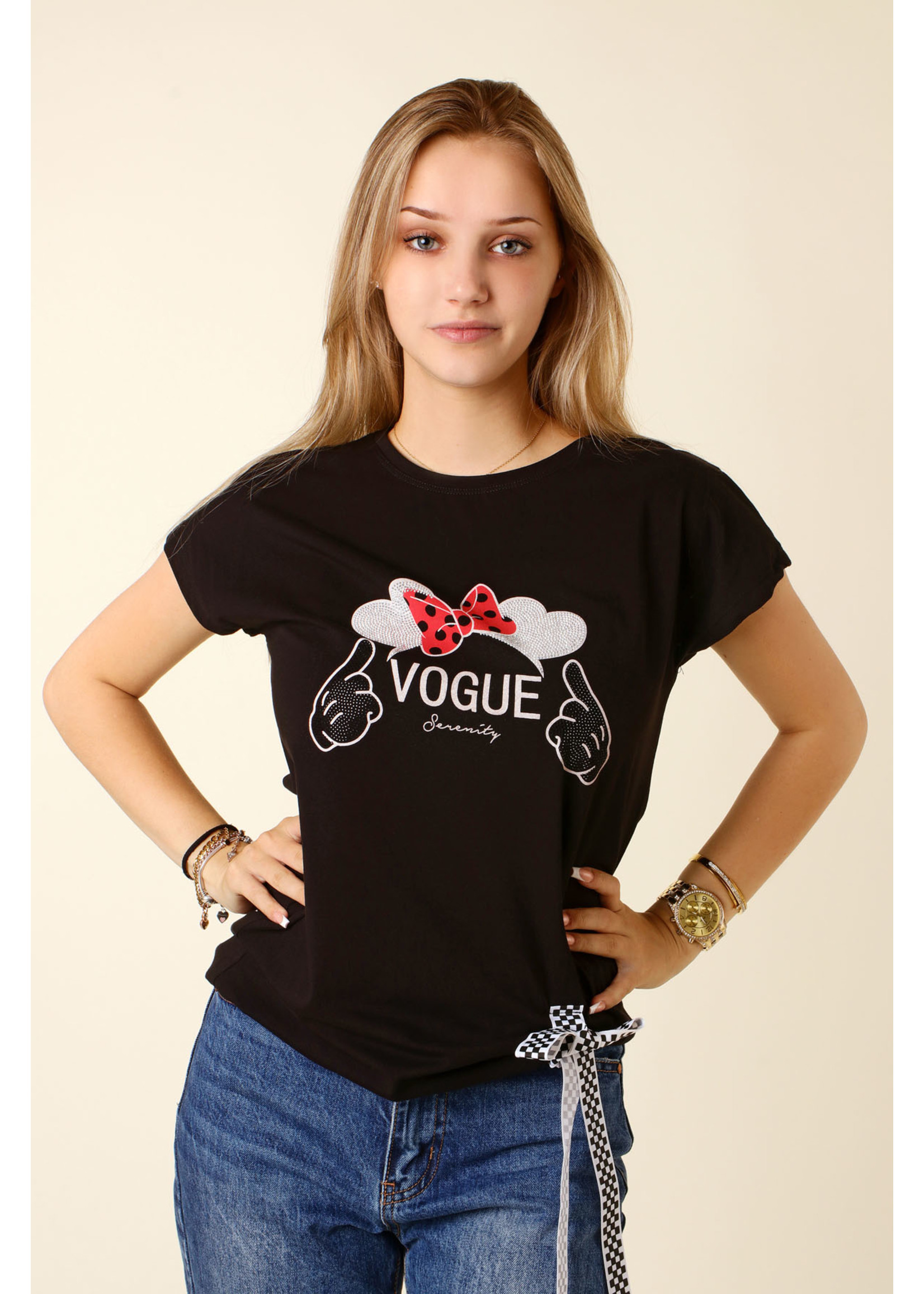 CC Fashion T-ShirtVogue Bow - BLACK