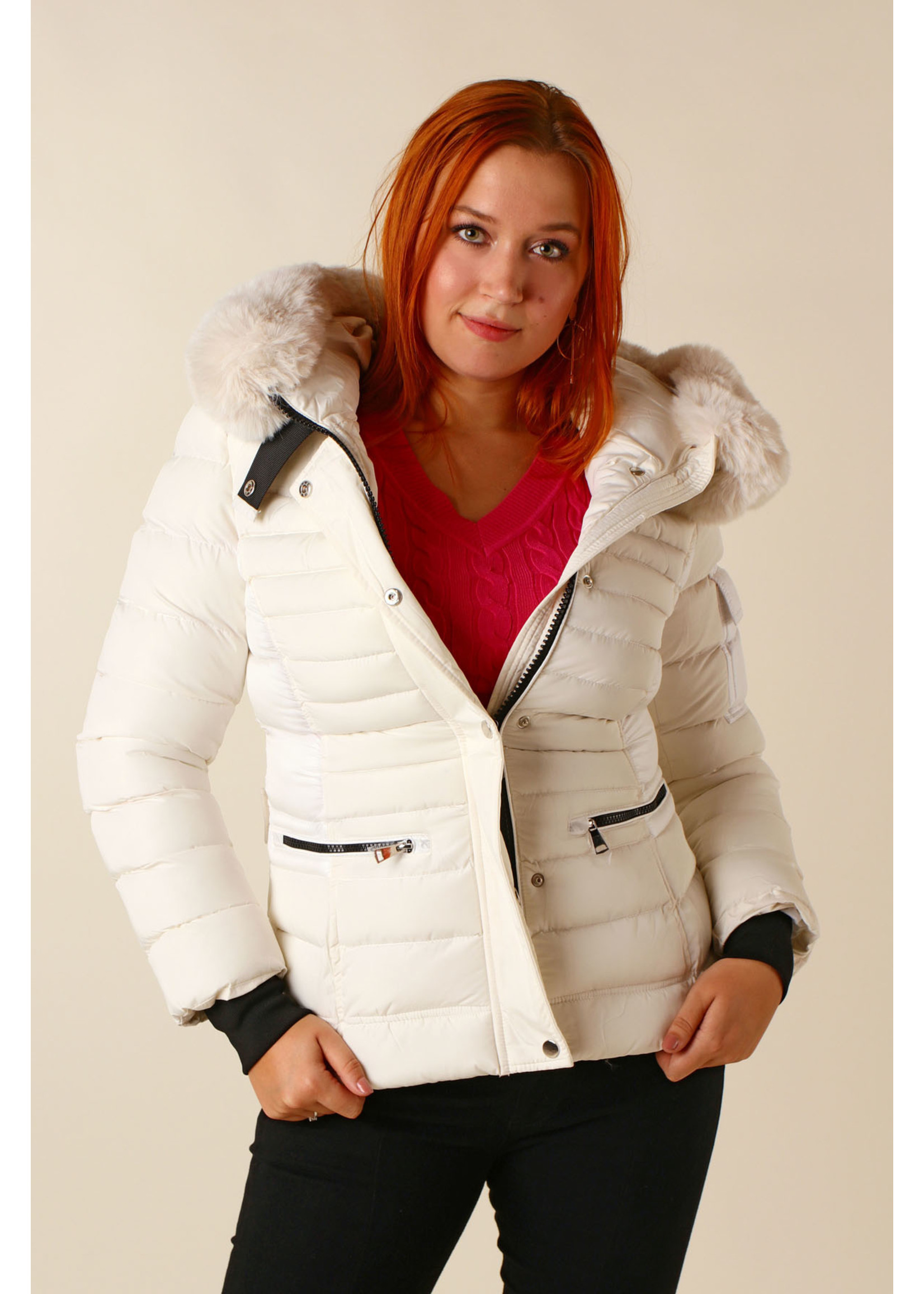 Wulux Jacket with Fur & Hood - WHITE