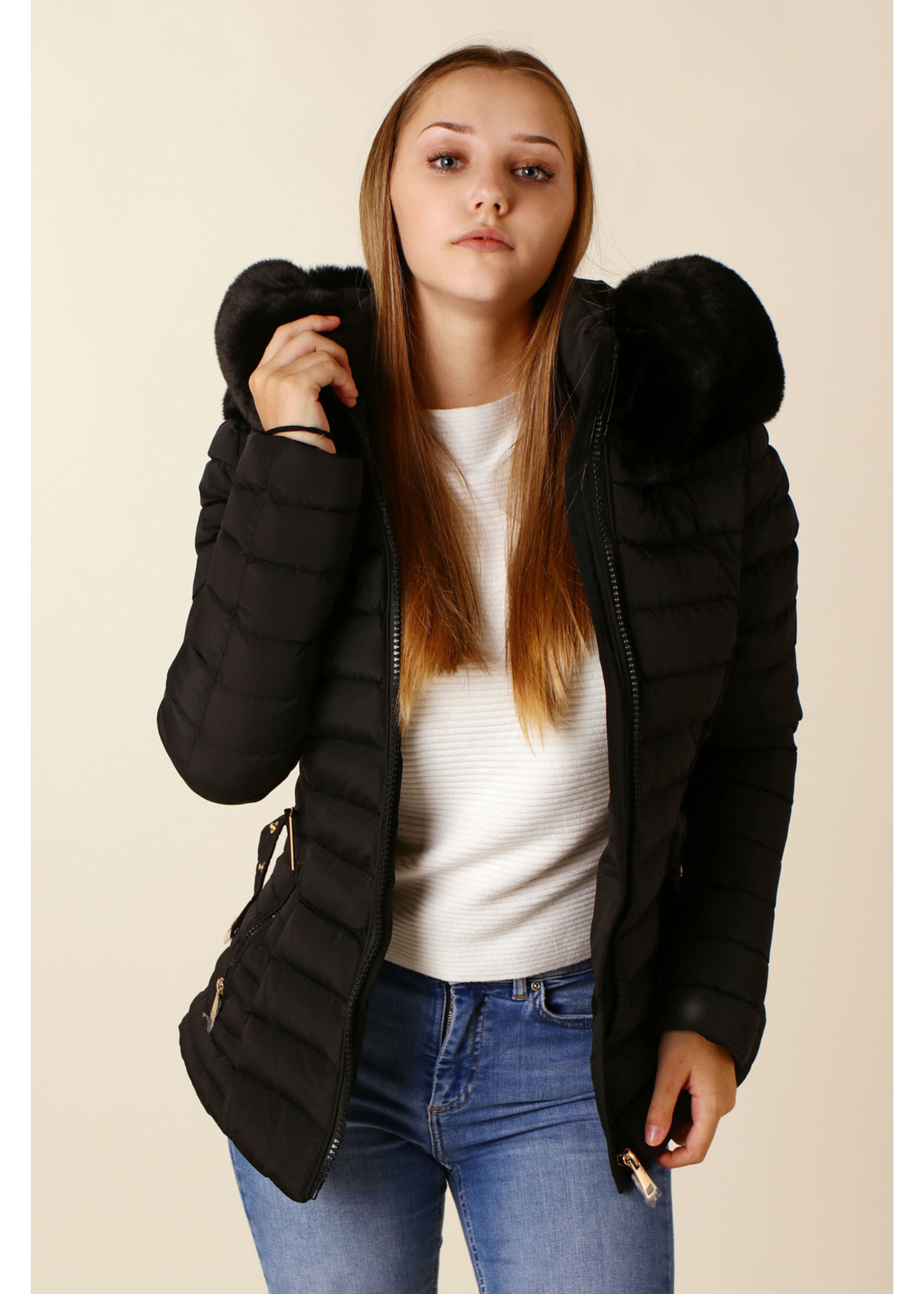 Wulux Jacket with Fur & Hood - BLACK