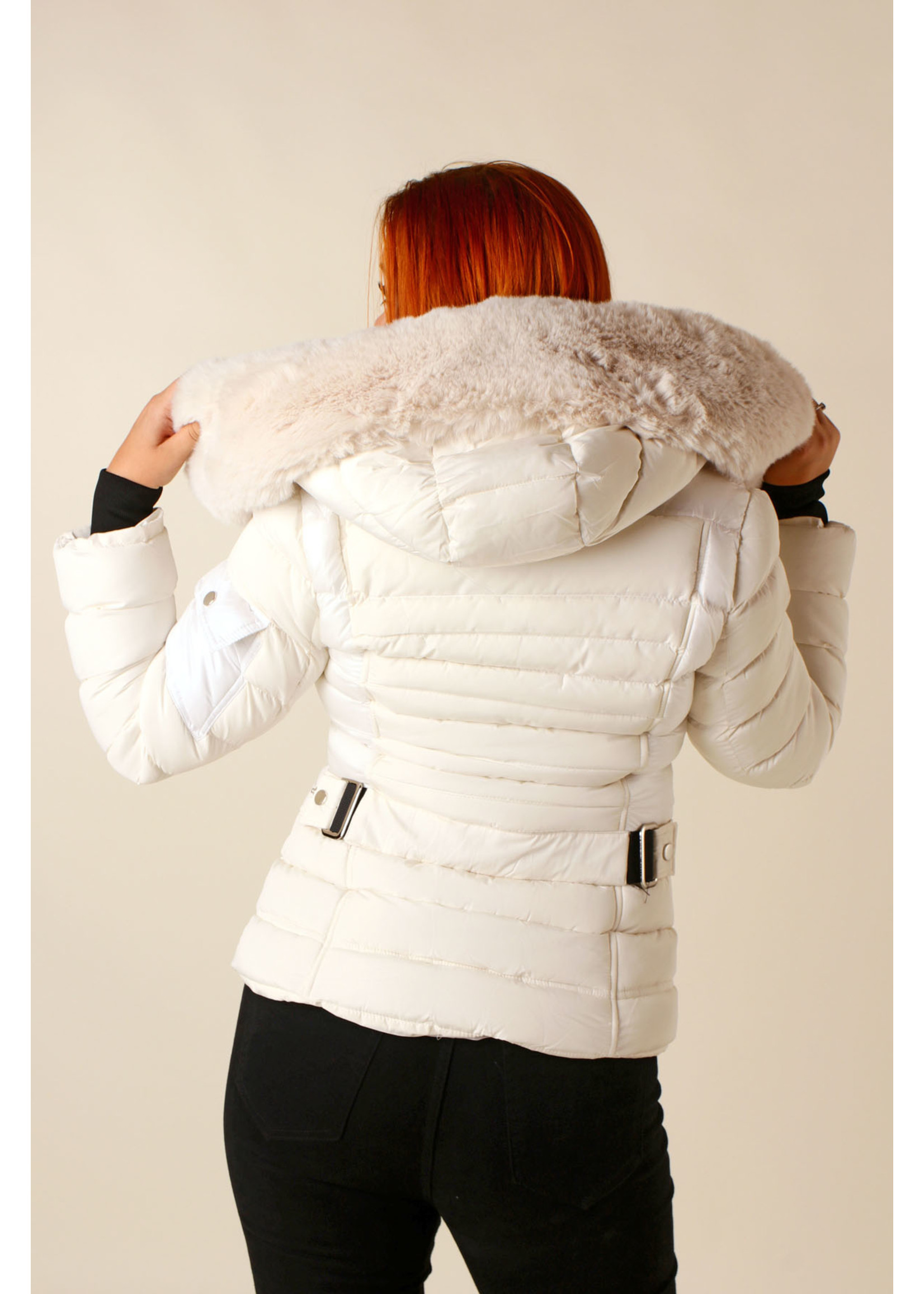 Wulux Jacket with Fur & Hood - WHITE