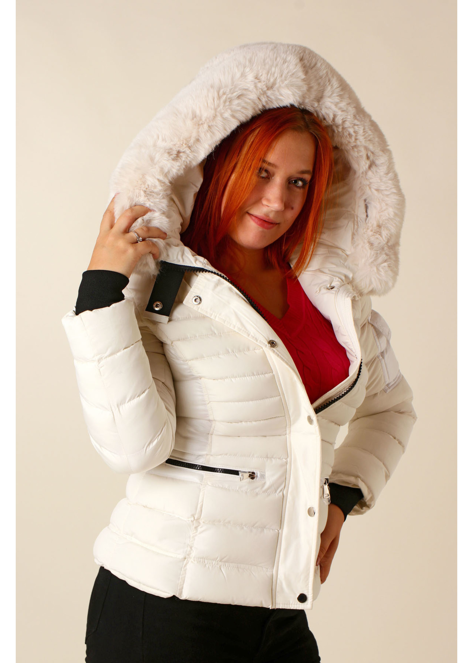 Wulux Jacket with Fur & Hood - WHITE