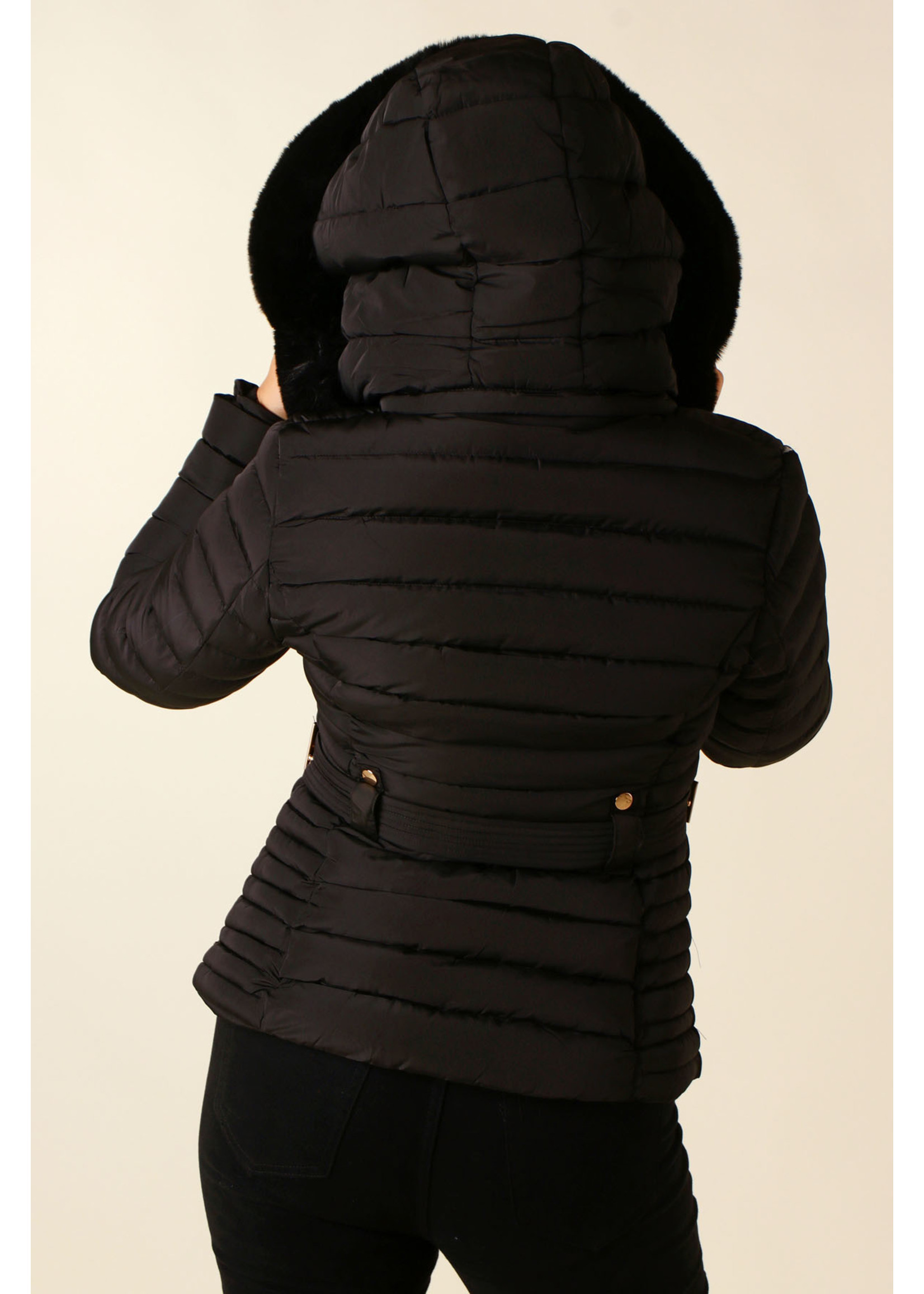 Wulux Jacket with Fur & Hood - BLACK