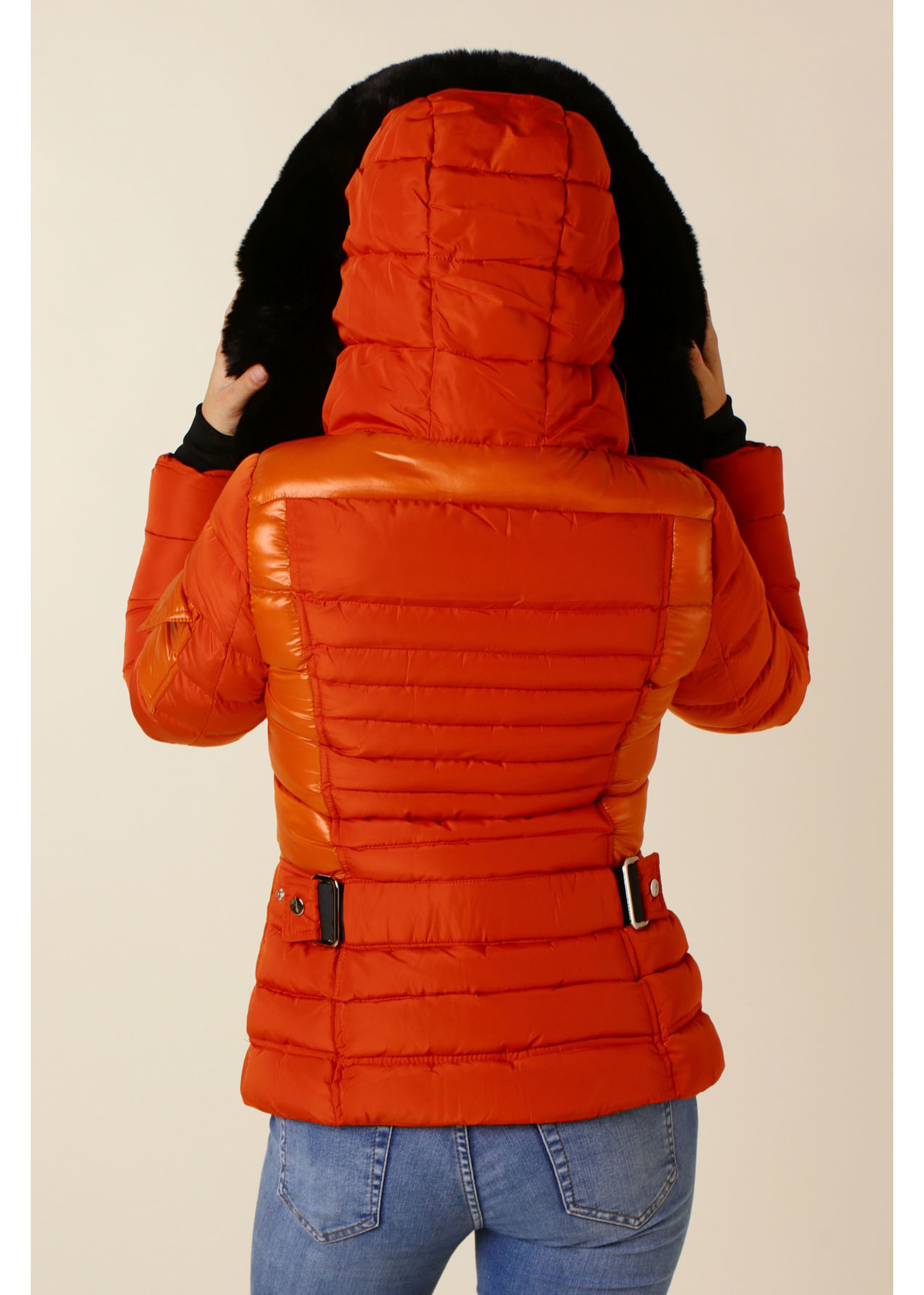 Wulux Jacket with Fur & Hood - ORANGE