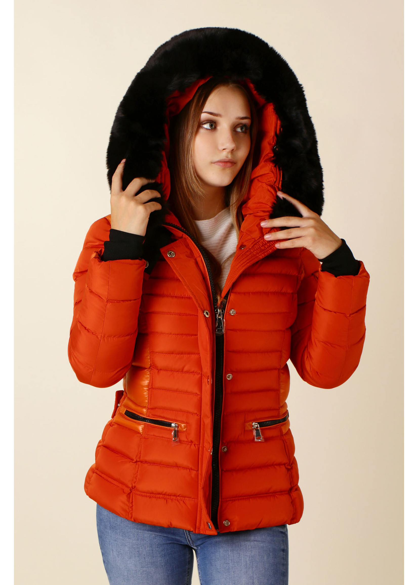 Wulux Jacket with Fur & Hood - ORANGE
