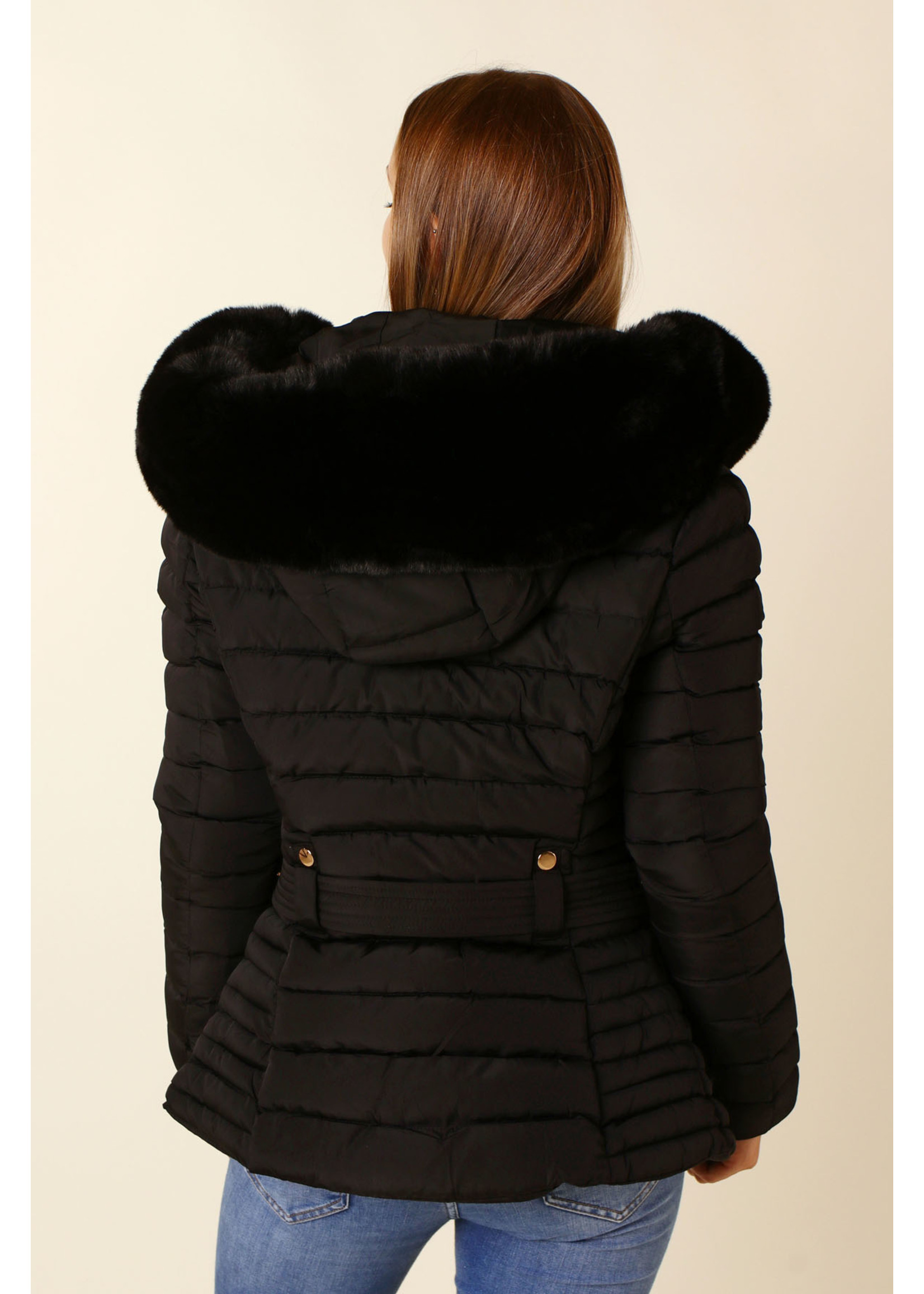 Wulux Jacket with Fur & Hood - BLACK