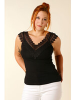 Giracoo TOP with lace - BLACK