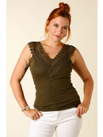 Giracoo TOP with lace - KHAKI