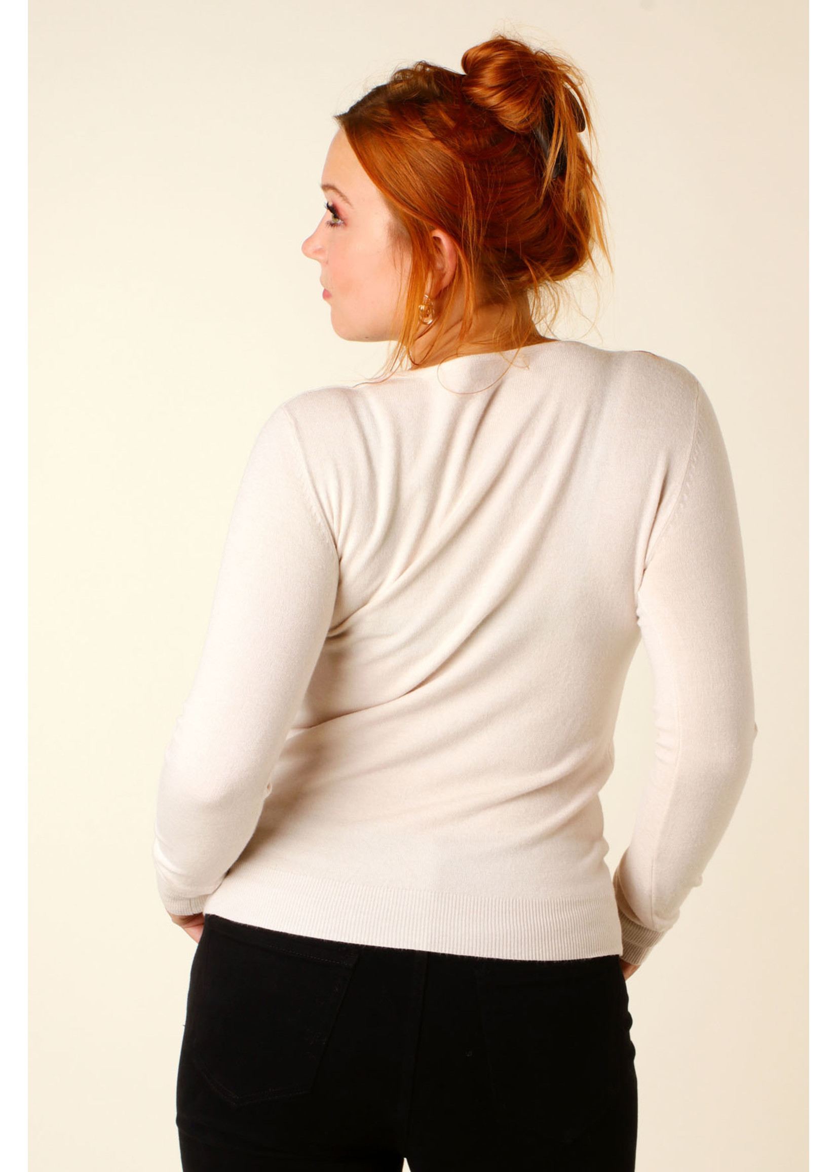 CC Fashion PULL V-Collar - BEIGE