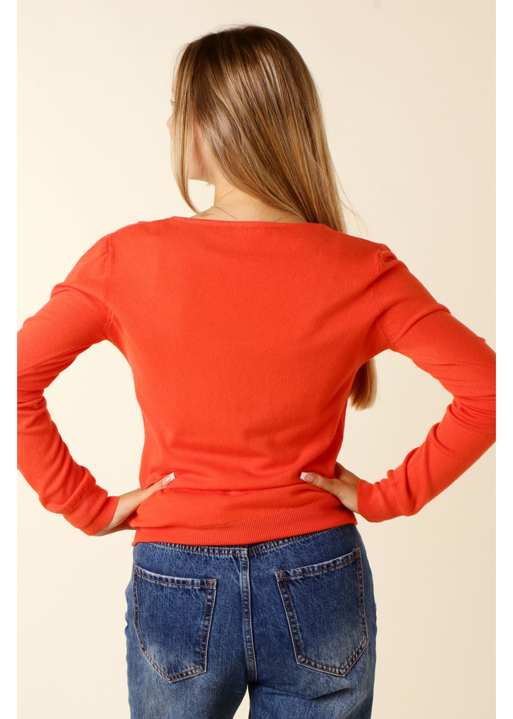 CC Fashion PULL V-Collar - ORANGE