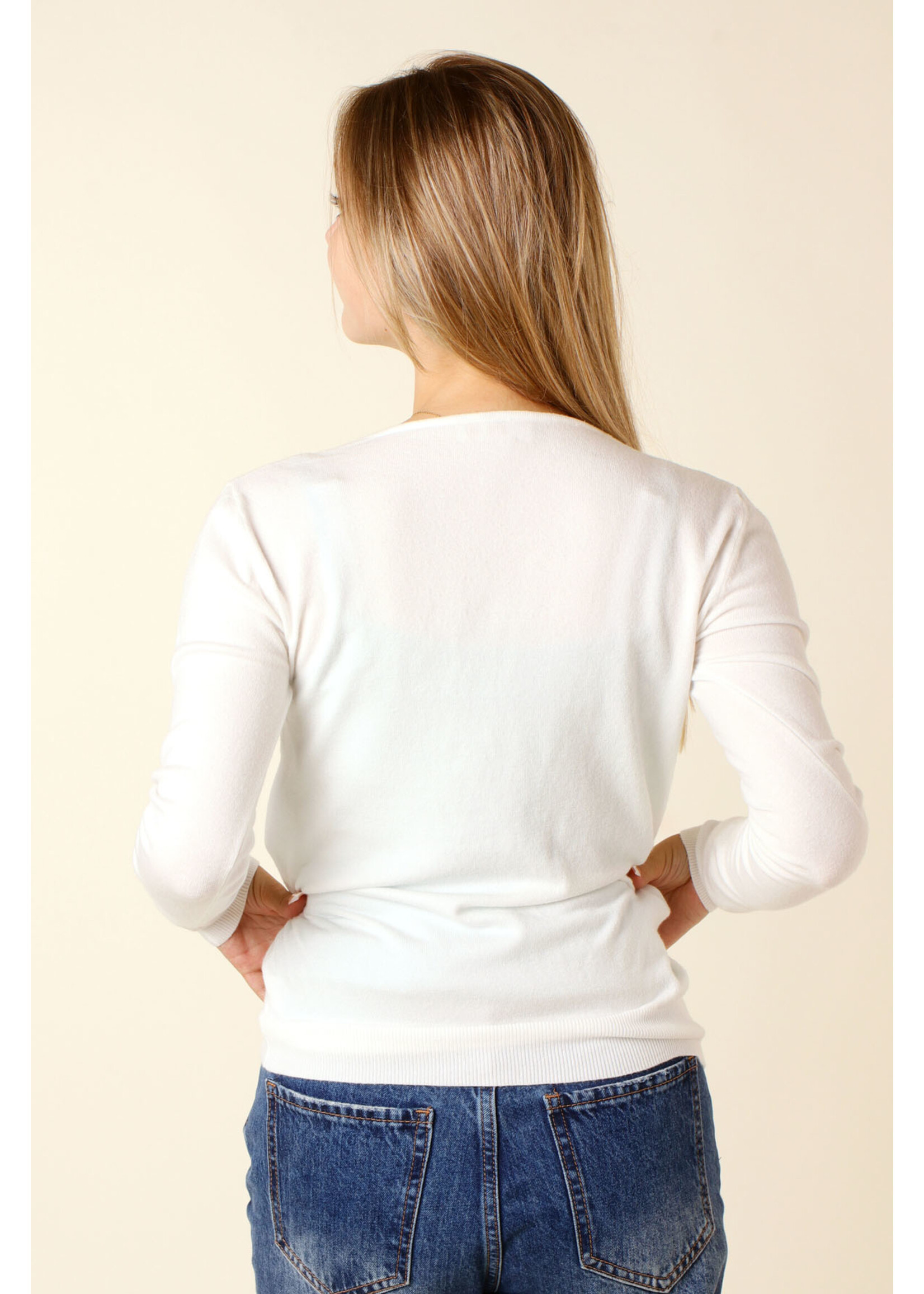 CC Fashion PULL V-Collar - WHITE