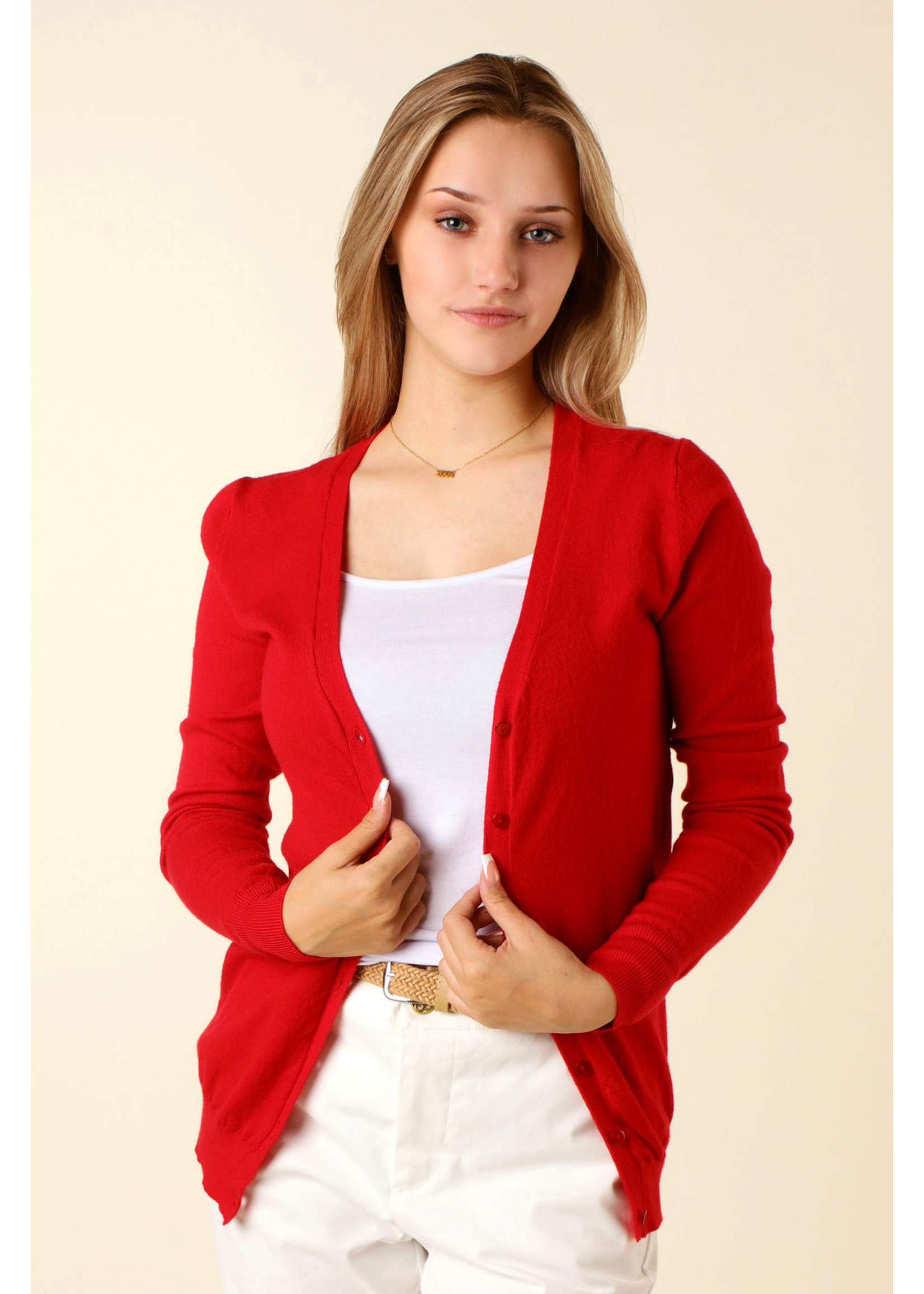 CC Fashion GILET V-Collar - RED