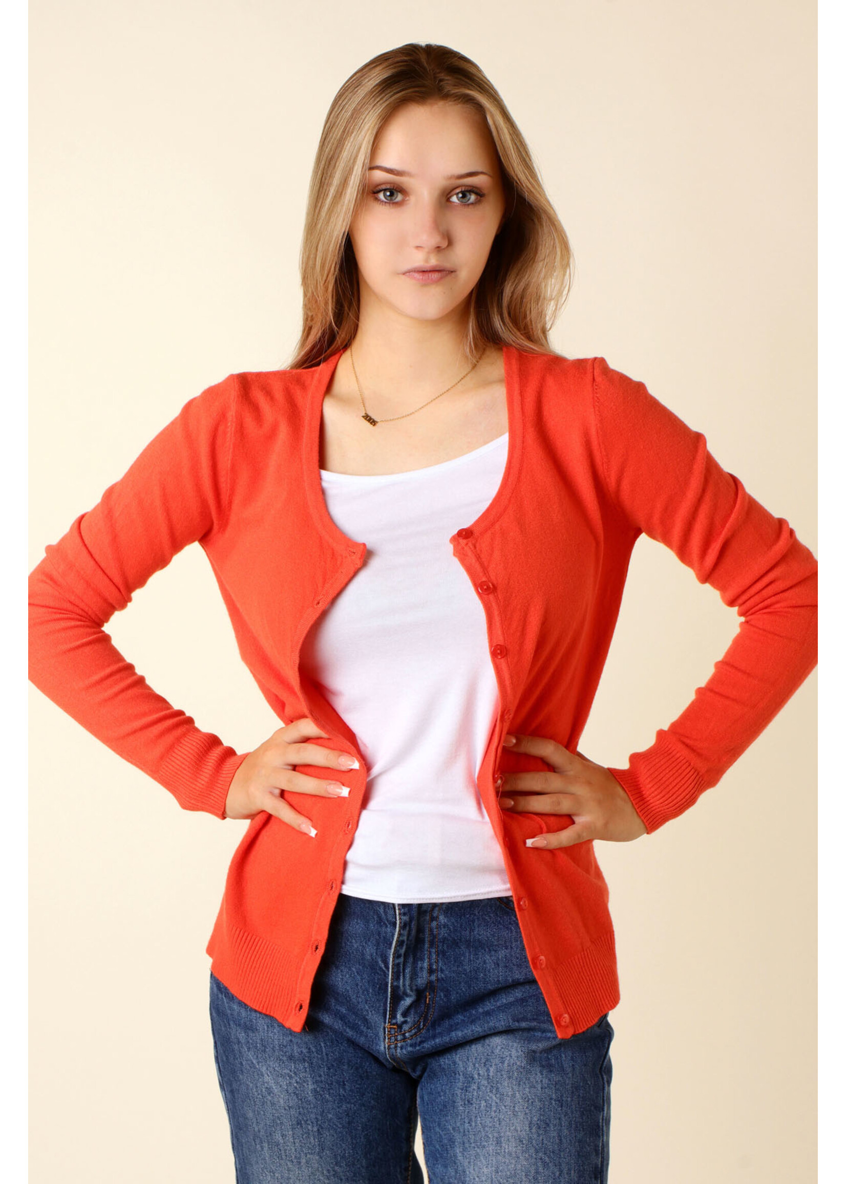 CC Fashion GILET O-Collar - ORANGE