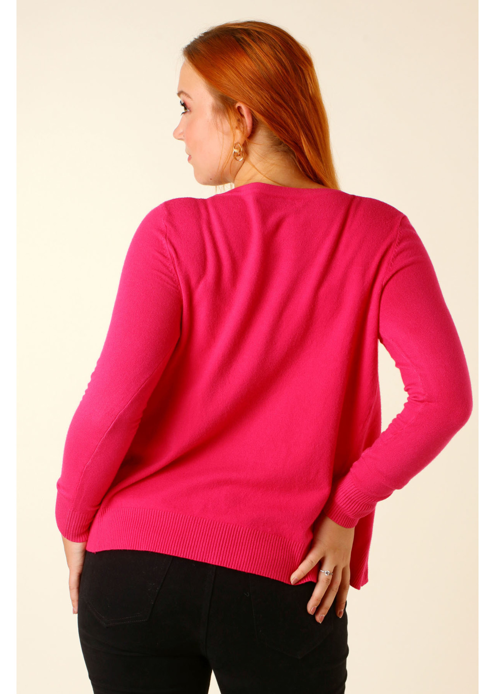 CC Fashion GILET O-Collar - FUCHSIA