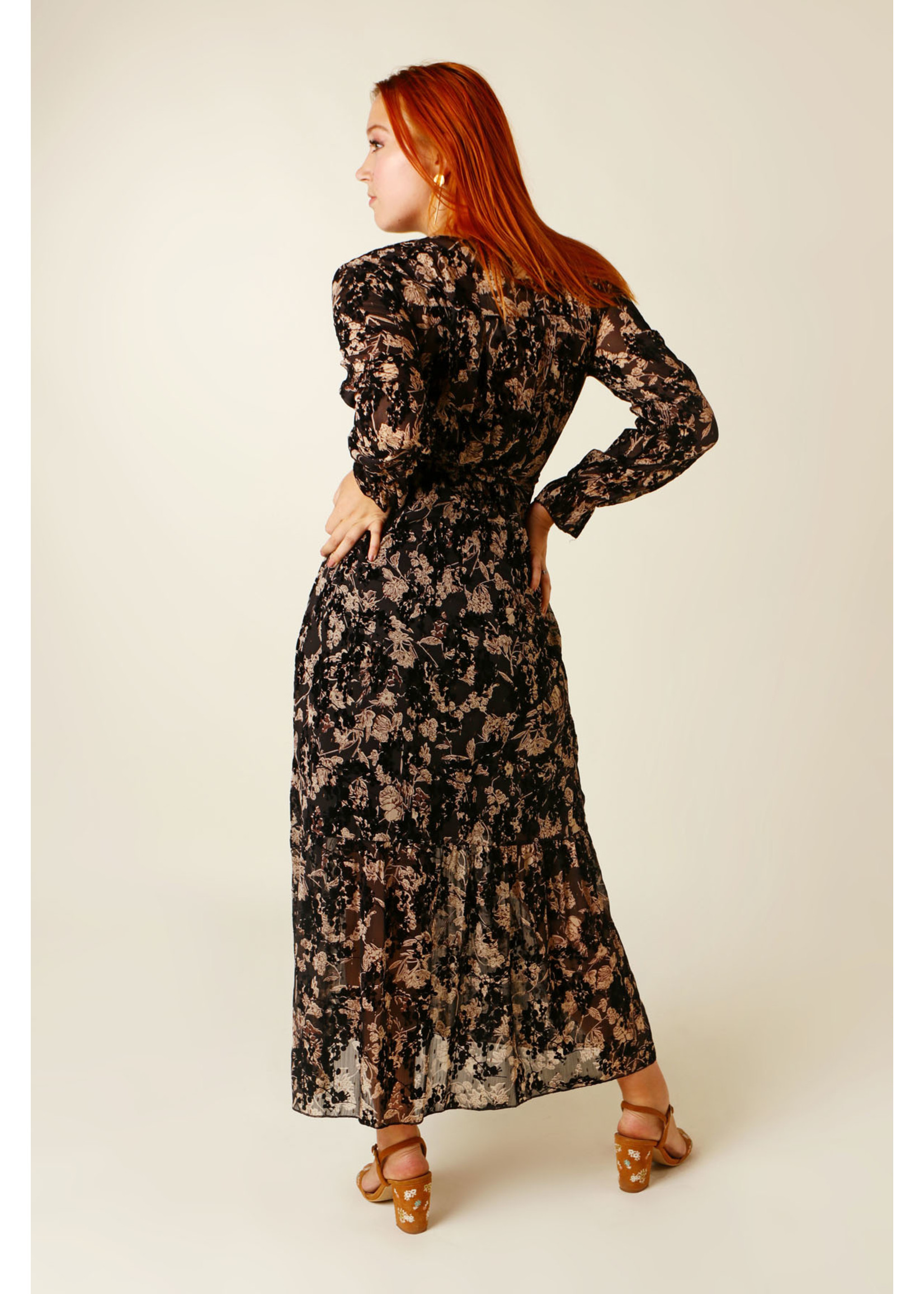 Alyra Boho Vintage Dress - ZWART/BEIGE - TU