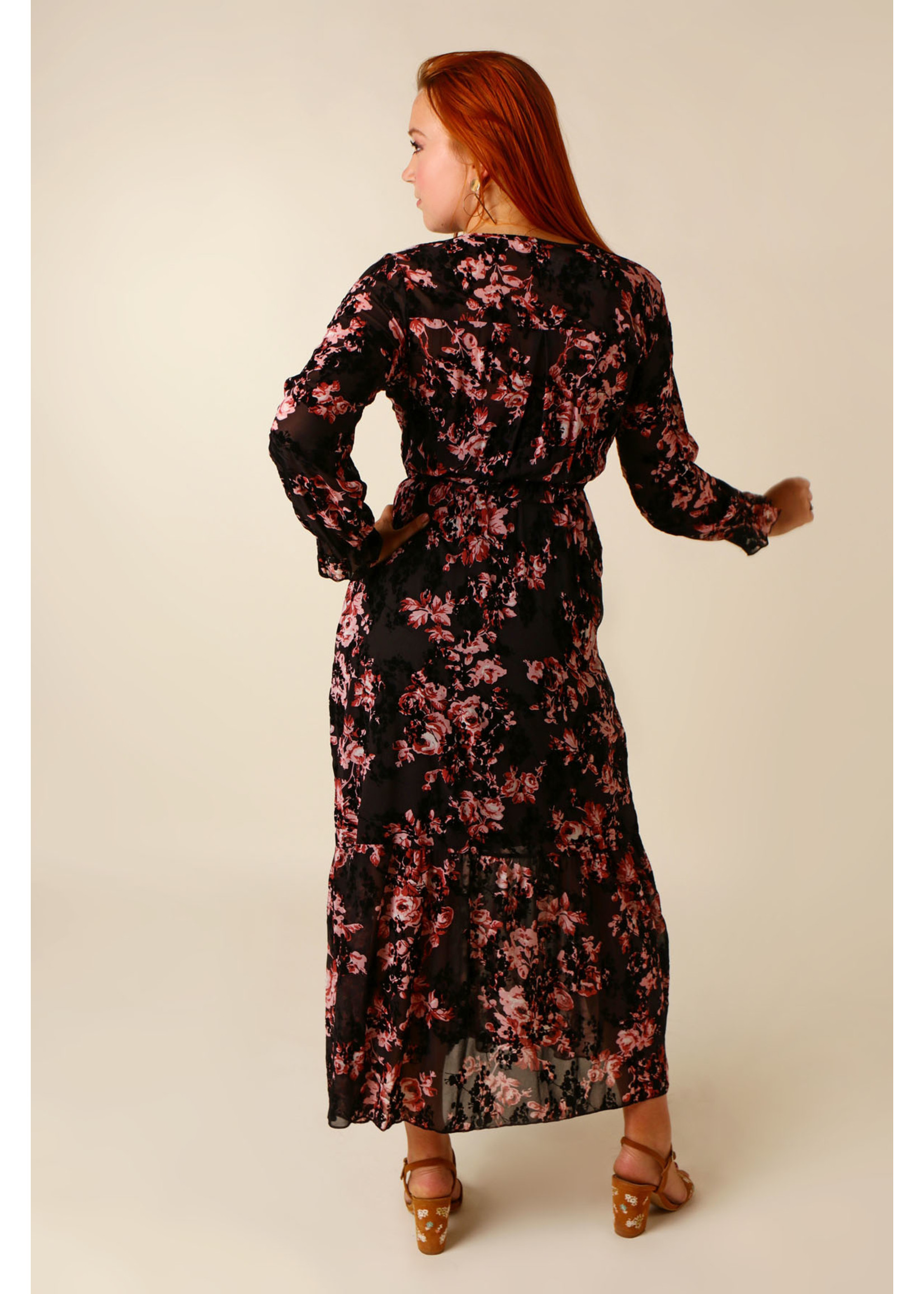 Alyra Boho Vintage Dress - ZWART/ROZE - TU