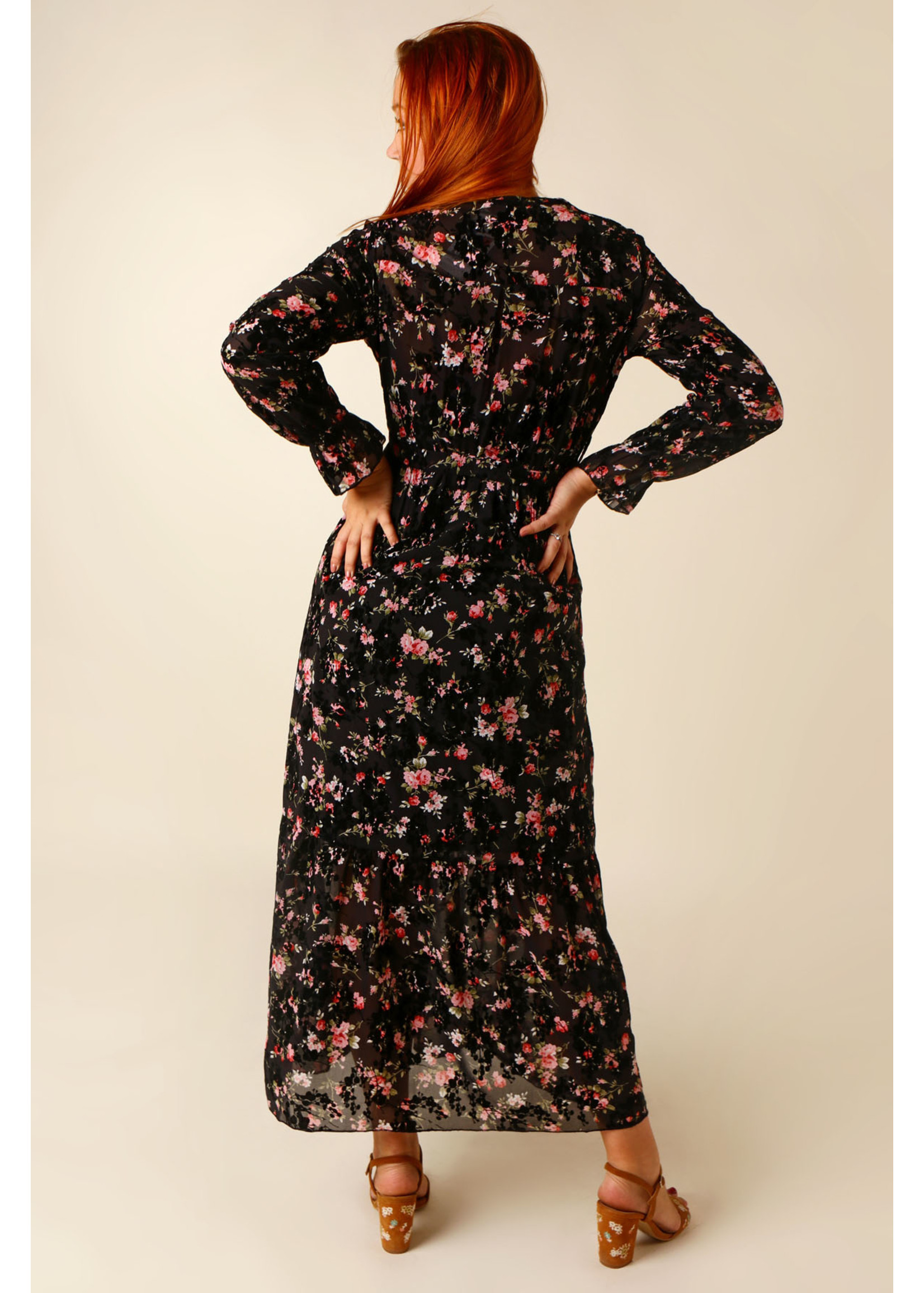 Alyra Vintage Dress - ZWART/ROZE - TU