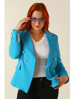 New Collection Blazer with buttons - TURQUOISE