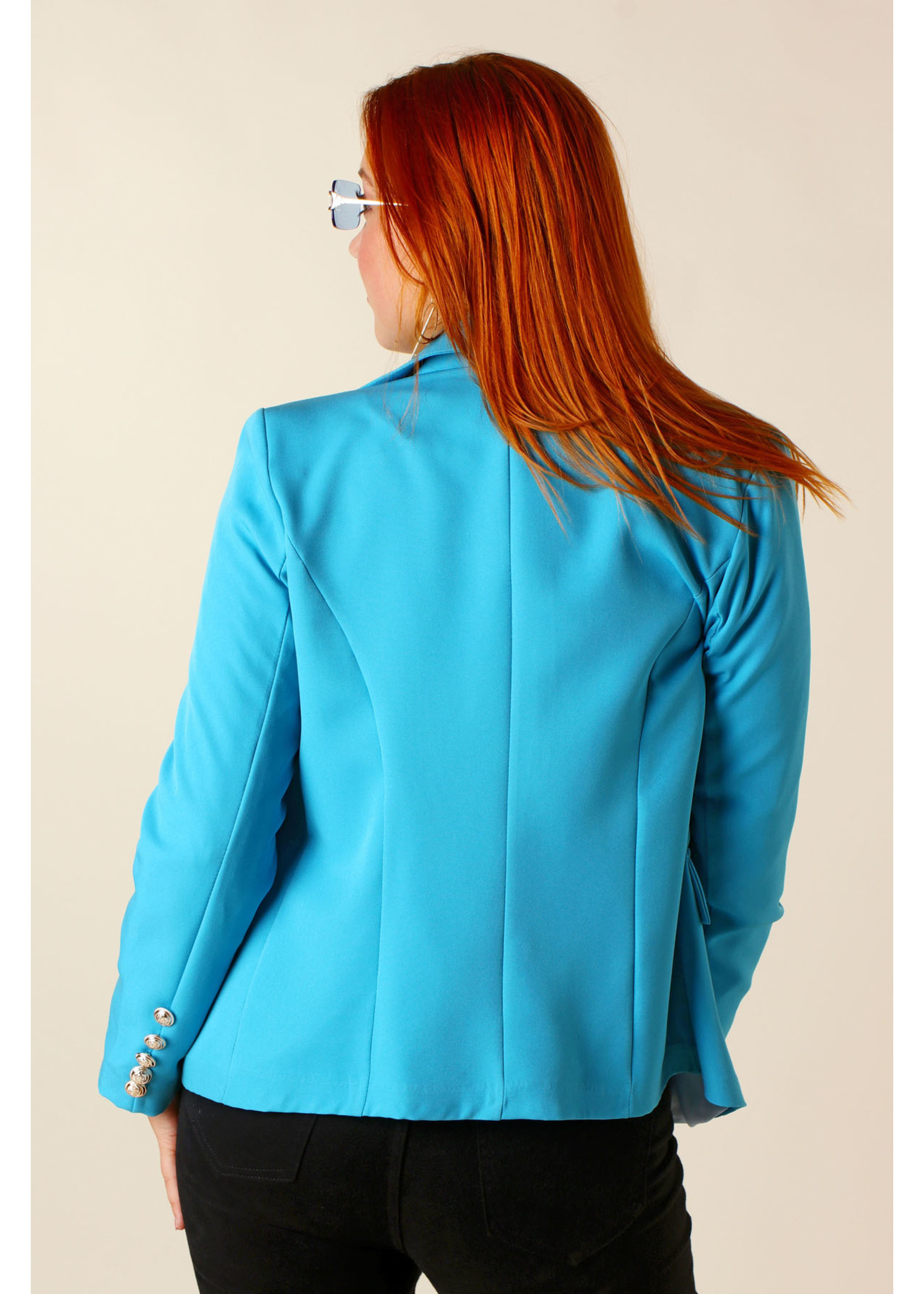 New Collection Blazer with buttons - TURQUOISE