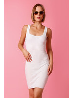 Moocci Fitted Dress Striped Pattern - White
