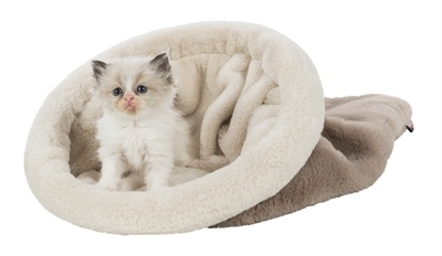 Trixie kattenmand slaapzak amira taupe / creme