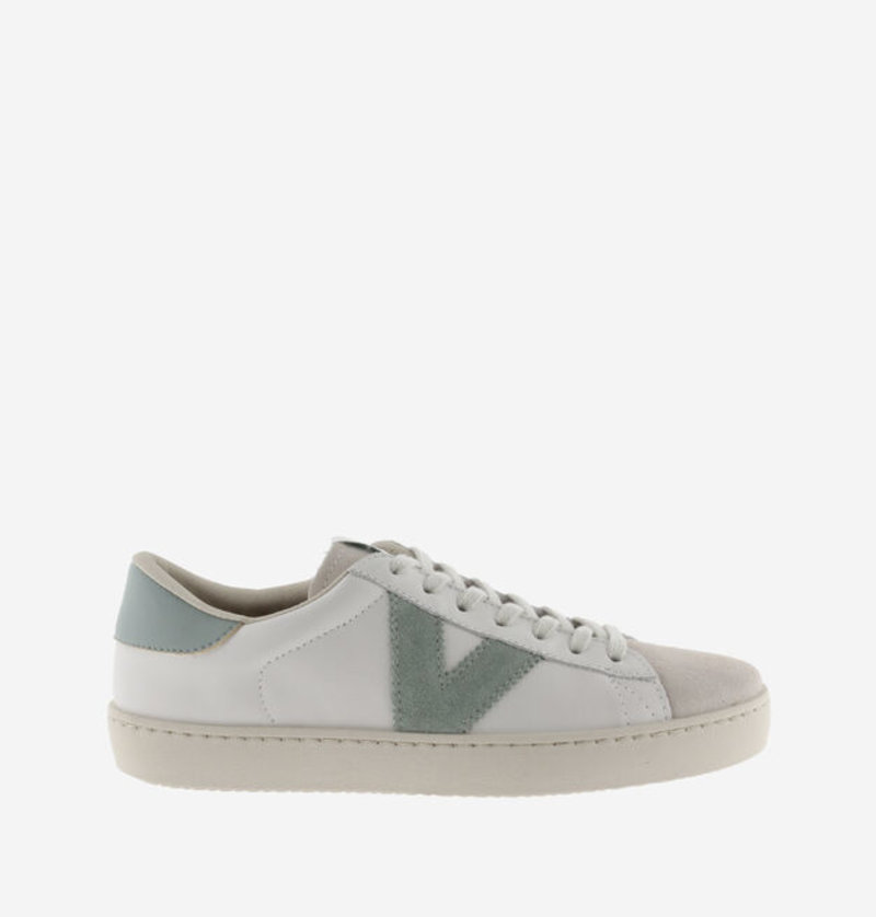 Berlin leather sneakers with contrast Jade